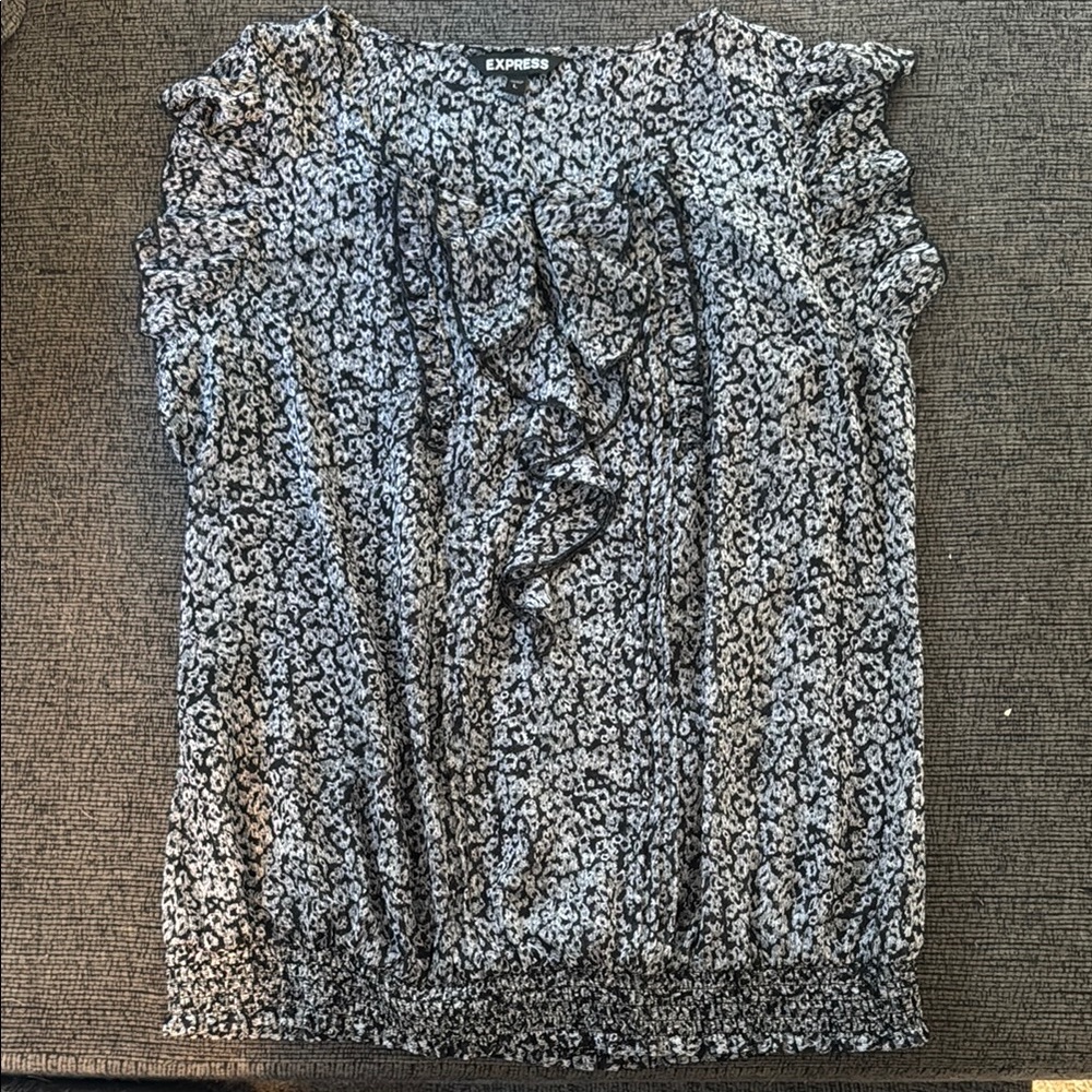 Express Cream Ruffled Blouse